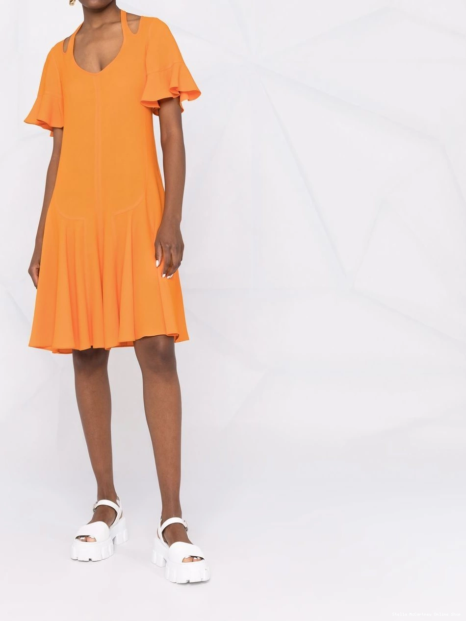 Affordable Stella cut-out McCartney Women V-neck dress flared 0420